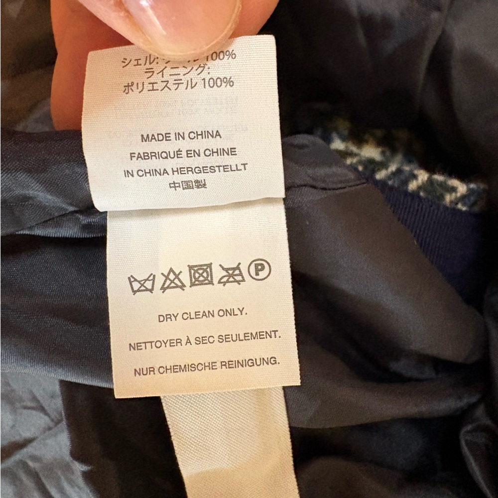 J. Crew Black, Blue, Tan Houndstooth A-Line Skirt Wool Size 2 Ruffle Lined​ - Picture 7 of 9